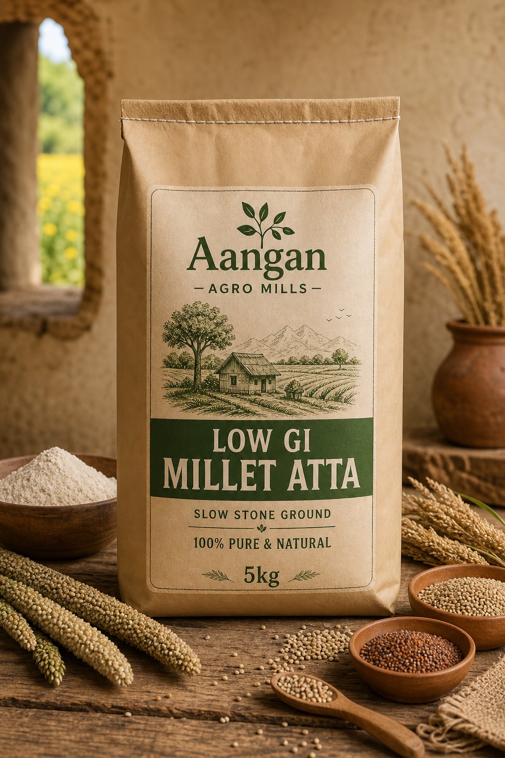 Aangan low GI millet atta